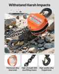 Hand Chain Hoist 3 Ton 6m Lifting Height G80 Galvanized Chain Orange