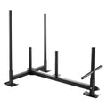 Weight Training Sled, Pull Push Power Sled with Handle, Fitness Strength Resistance Training, Steel Workout Equipment for Athletic Exercise & Speed Improvement, Fit for 5 cm Weight Plate, Black