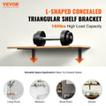 Heavy Duty Floating Shelf Brackets 25.6x15.5cm 4pc Matte Black 72.6kg