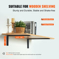 Heavy Duty Floating Shelf Brackets 25.6x15.5cm 4pc Matte Black 72.6kg