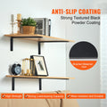 Heavy Duty Floating Shelf Brackets 25.6x15.5cm 4pc Matte Black 72.6kg