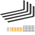 Heavy Duty Floating Shelf Brackets 25.6x15.5cm 4pc Matte Black 72.6kg