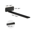 Shelf Bracket, 31cmL x 10cmW x 4.5cmH 6 Pcs, Heavy Duty Floating Shelf Brackets, Brackets for Shelves, 5mm Thick Matte Black L Shelf Bracket,Steel Shelving Brackets with 72.6 kg Load Capacity