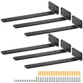 Shelf Bracket 31cm Heavy Duty Floating 6 Pcs 72.6kg Load Black