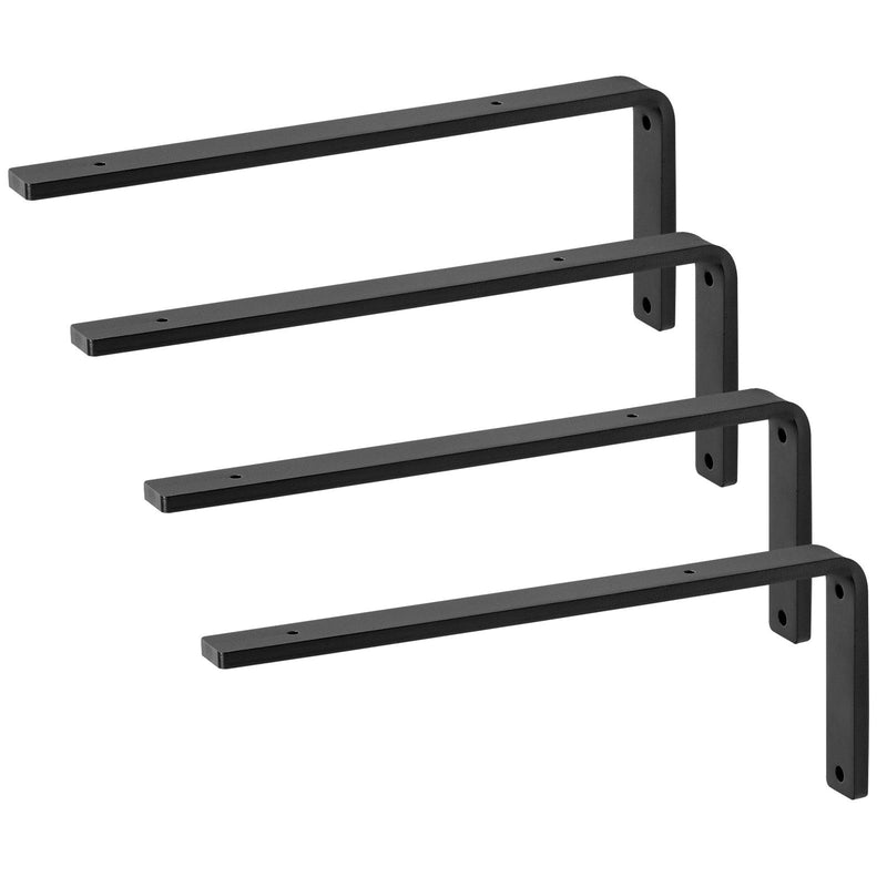 Shelf Bracket 41x15.5cm 4pc Heavy Duty 72.6kg Matte Black