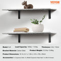 Shelf Bracket 41x15.5cm 4pc Heavy Duty 72.6kg Matte Black
