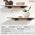Shelf Bracket 16cm Heavy Duty Steel 6 Pcs Floating 72.6kg Load