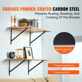 Shelf Bracket 46x30.5cm 12Pcs Heavy Duty 72.6kg Black Steel