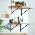 Shelf Bracket 46x30.5cm 12Pcs Heavy Duty 72.6kg Black Steel