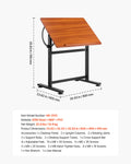 Adjustable Drafting Table 0-90° Tilt Wooden Drawing Desk H-Frame