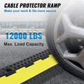 VEVOR 5pc 2 Channel Cable Protector Ramp 12000lbs Heavy Duty Speed Bump