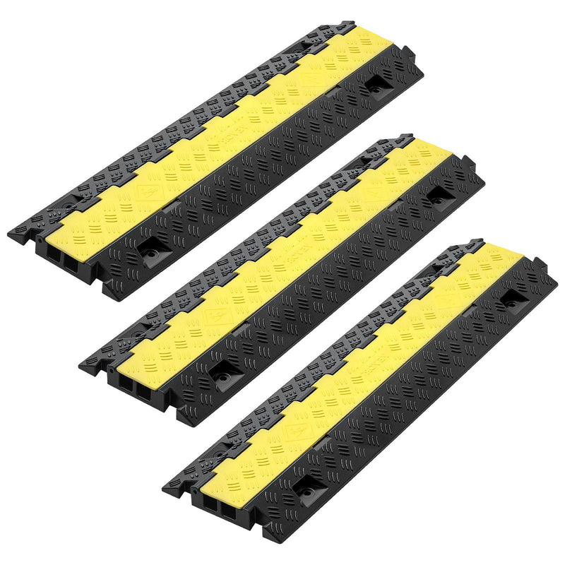 Cable Protector Ramp 3 Pack 2 Channel Heavy Duty 31x28mm Wire Hose