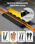 Devanti 2 Channel Cable Protector Ramp 55x50mm Heavy Duty Rubber