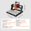CNC Router Machine, 120W, 3 Axis GRBL Control Wood Engraving Carving Milling Machine Kit, 11.81 x 7.87 x 2.83 in / 300 x 200 x 72 mm Working Area 1200 RPM for Wood Acrylic MDF PVC Plastic Foam