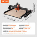 CNC Router 300W 3 Axis 400x400mm Wood Engraving Carving Milling