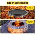 Fire Pit Ring 106cm BBQ Table Grill Garden Wood Burning Fireplace