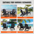 Adirondack Chair Set 2 Plastic Folding Black Cup Holder Outdoor