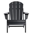 Adirondack Chair Set 2 Plastic Folding Black Cup Holder Outdoor