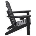 Adirondack Chair Set 2 Plastic Folding Black Cup Holder Outdoor