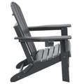 Adirondack Chair Set 2 Plastic Folding Grey Outdoor Patio Cup Holder