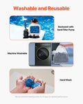 VEVOR Pool Filter Balls 1.42kg Reusable Blue Sand Filter Media Wash Bag