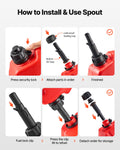 Fuel Container 10L Gas Can Spout Lockable Bracket Red Portable