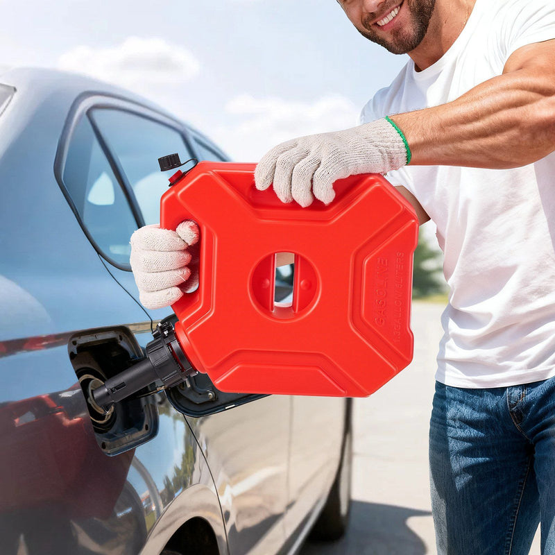 Fuel Container 5L Gas Can Spout Lockable Bracket Red Portable