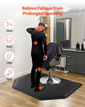 Salon Chair Mat 1225x1505mm Hexagon Anti Fatigue Barber Shop Floor