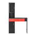 Salon Station Wall Mount Barber Beauty Spa Furniture Black Red