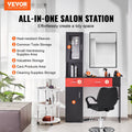 Salon Station Wall Mount Barber Beauty Spa Furniture Black Red