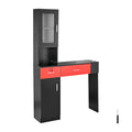 Salon Station Wall Mount Barber Beauty Spa Furniture Black Red