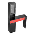 Salon Station Wall Mount Barber Beauty Spa Furniture Black Red