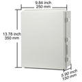 Outdoor Electrical Junction Box, 350 x 250 x 150 mm, ABS Plastic Electrical Enclosure Box with Hinged Cover Stainless Steel Latch, IP67 Dustproof Waterproof for Outdoor Electrical Projects
