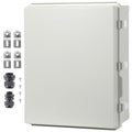 Outdoor Electrical Junction Box, 350 x 250 x 150 mm, ABS Plastic Electrical Enclosure Box with Hinged Cover Stainless Steel Latch, IP67 Dustproof Waterproof for Outdoor Electrical Projects