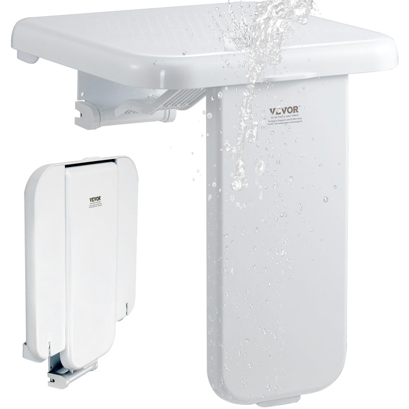 Folding ABS Shower Seat 440lbs Wall Mounted Fold Up Bench Seniors
