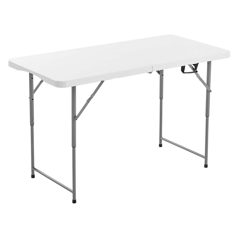4ft Folding Table Heavy Duty Portable Plastic Rectangle White