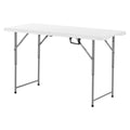 4ft Folding Table Heavy Duty Portable Plastic Rectangle White