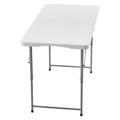 4ft Folding Table Heavy Duty Portable Plastic Rectangle White