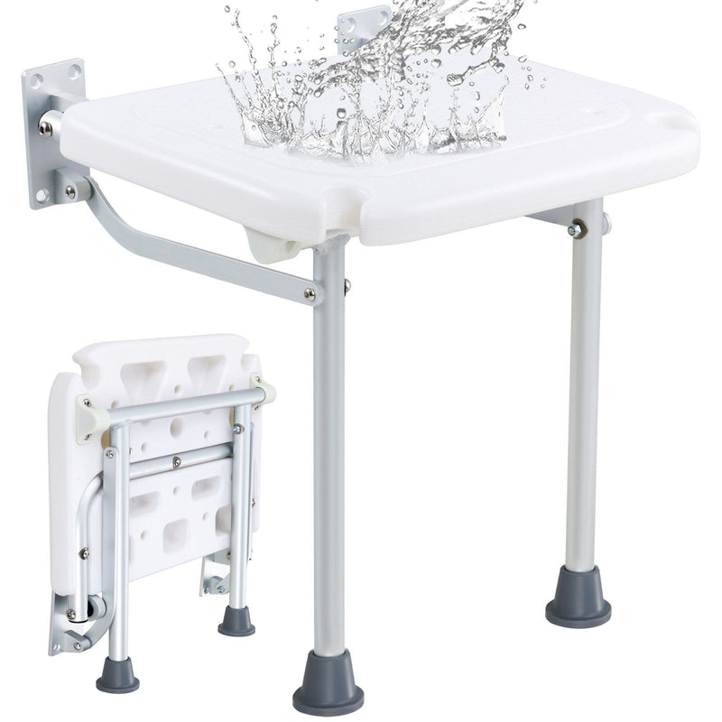 Folding Shower Seat 500lbs Wall Mounted Bench Seniors Pregnant Women