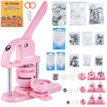 Button Maker 25/32/58mm 3-in-1 Pin Maker 300pcs Parts Pink