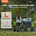 Beach Fishing Cart 136kg 4 Wheel Foldable Steel Trolley 8 Rod Holder