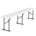 Plastic Folding Bench 6ft White 2 Pack HDPE Indoor Outdoor Picnic