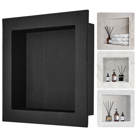 Shower Niche 40.64cm Single Shelf Black Recessed Wall Organiser