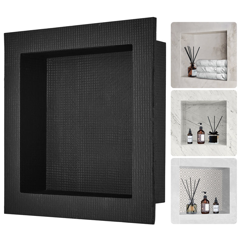 Shower Niche 40.64cm Single Shelf Black Recessed Wall Organiser