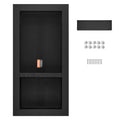 Cefito Shower Niche 40x81cm Double Shelf Black Recessed Wall Tile