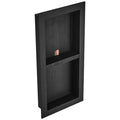 Cefito Shower Niche 40x81cm Double Shelf Black Recessed Wall Tile