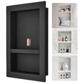 Shower Niche Recessed 40x60cm Double Shelf Black Tile Ready