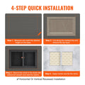 Shower Niche Recessed 40x60cm Double Shelf Black Tile Ready
