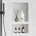 Shower Niche Recessed 40x60cm Double Shelf Black Tile Ready