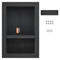 Shower Niche Recessed 40x60cm Double Shelf Black Tile Ready